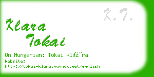 klara tokai business card